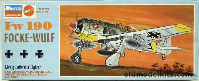 Monogram 1/48 Focke-Wulf FW-190 A-8/R-3 - A-7/R2 - A7/R3 - A-5/U8 - A-8/R1 - A-5/U3 Tropical - Blue Box Issue, 6804-0100 plastic model kit