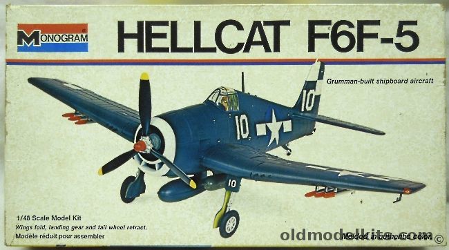 Monogram 1/48 F6F-5 Hellcat - (F6F5) White Box Issue, 6832 plastic model kit