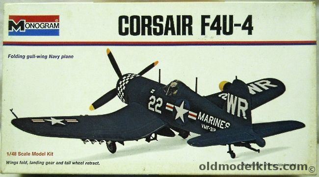 Monogram 1/48 Chance Vought F4U-4 Corsair White Box Issue - (F4U4), 6833 plastic model kit