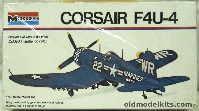 Monogram 1/48 Chance Vought F4U-4 Corsair - White Box Issue - (F4U4), 6833 plastic model kit