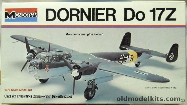 Monogram 1/72 TWO Dornier Do-17Z Kits - White Box Issue, 6842 plastic model kit