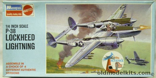 Monogram 1/48 P-38L / P-38M 2 Seat Night Fighter / P-38J / F-5B Lightning - Blue Box Issue, 6848 plastic model kit