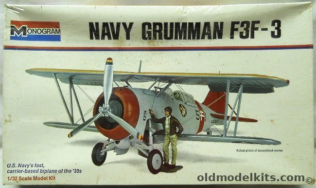 Monogram 1/32 Navy Grumman F3F-3 - (F3F3) White Box Issue, 6851 plastic model kit
