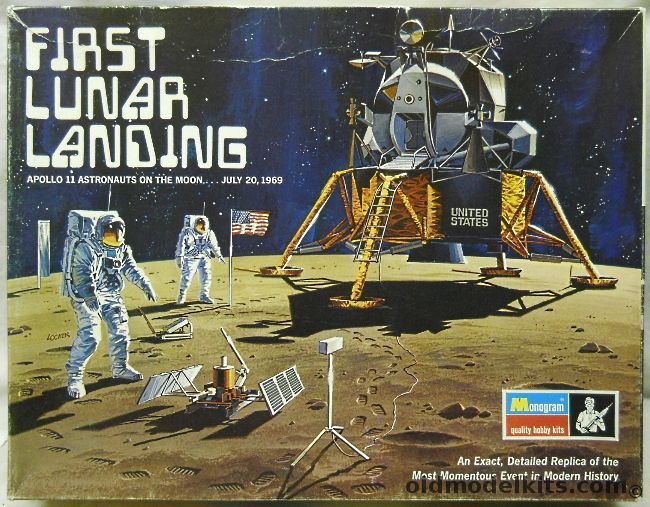 Monogram 1/48 First Lunar Landing Apollo 11 Astronauts on the Moon, 6872 plastic model kit