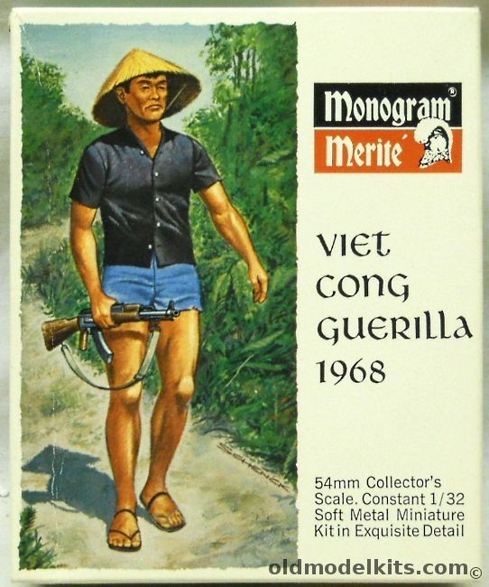 Monogram 1/32 Viet Cong Guerilla 1968 - 54mm Collectors Scale Metal Figure Merite Series, 809-250 plastic model kit