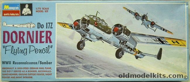 Monogram 1/72 Dornier Do-17 - Blue Box Issue, PA214-150 plastic model kit