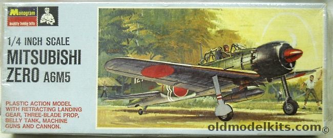 Monogram 1/48 Mitsubishi A6M5 Zero Blue Box Issue, PA73-100 plastic model kit