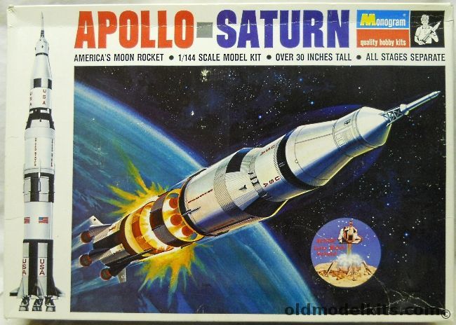 Monogram 1/144 Apollo Saturn V - 30 Inch Tall Moon Rocket, PS193-600 plastic model kit