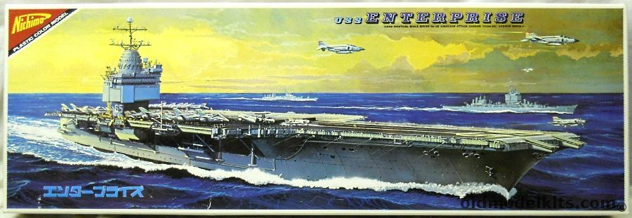 Nichimo 1/500 USS Enterprise CVAN-65 Aircraft Carrier Motorized With Starfighter Air Wing Decals, U-5018 plastic model kit