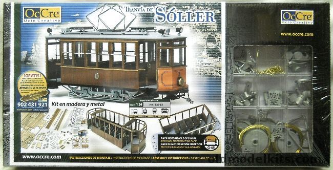 Ocio Creativo 1/24 Soller AAB FHV-2 Tram Street Car 1929 - G Scale - (OcCre), 53003 plastic model kit