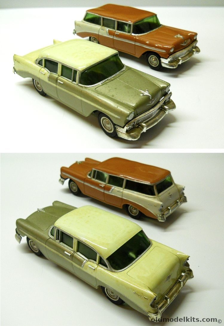 PMC 1/25 1956 Chevrolet Bel Air 4 Door Sedan and 1956 Chevrolet Bel Air Station Wagon Promo plastic model kit