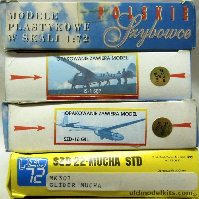 PZW 1/72 SZD-22 Mucha STD Glider / SZD-16 GIL Glider / SZD-41 Jantar STD Glider / IS-1 SEP Glider plastic model kit