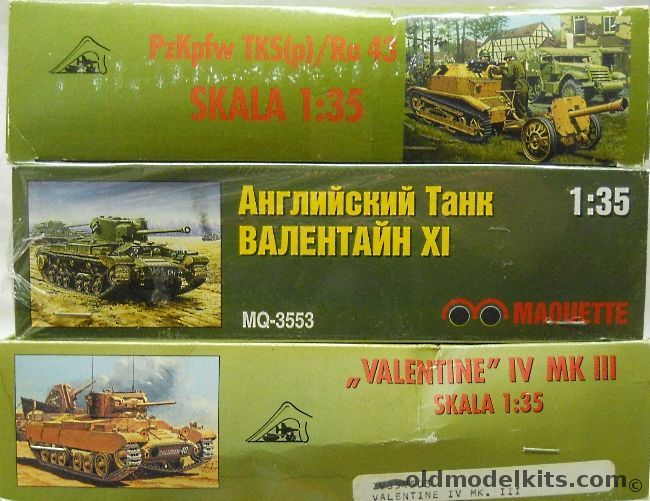 RPM 1/35 PzKpfw TKS(p)/Ra 43 / RPM British Valentine IV Mk.III Infantry Tank / Maquette British Valentine XI Mk.III Infantry Tank, 350041 plastic model kit