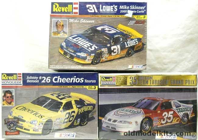 Revell 1/24 Todd Bodine Team Tobasco Pontiac Grand Prix / 85-2991 31 Lowe's Mike Skinner 2000 Chevrolet Monte Carlo / 85-2553 36 Cheerios Johnny Benson Ford Taurus, 85-4129 plastic model kit