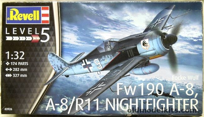 Revell 1/32 Focke-Wulf Fw-190 A-8 / A-8/R11 Night Fighter - (Fw190A8), 03926 plastic model kit