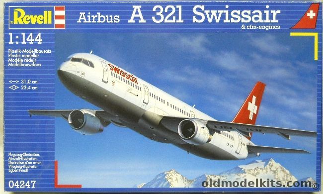 Revell 1/144 Airbus A321 Swissair - CFM Engines, 04247 plastic model kit