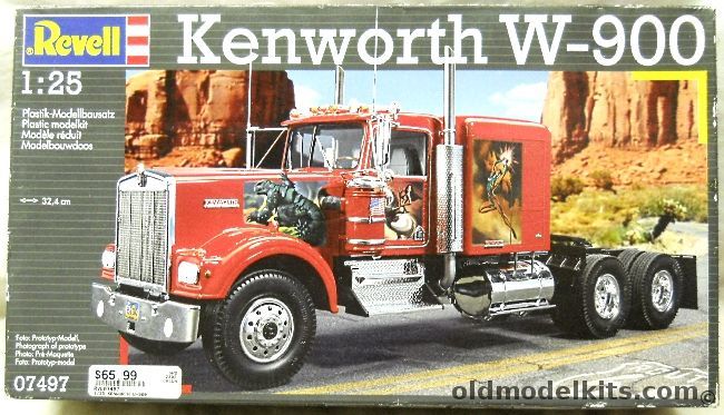 Revell 1/25 Kenworth W-900 Tractor Semi Truck, 07497 plastic model kit
