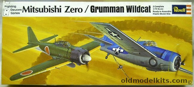 Revell 1/72 Mitsubishi Zero / Grumman F4F Wildcat Fighting Deuces Series, H220-130 plastic model kit