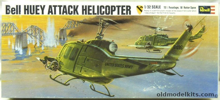 Revell 1/32 Bell Huey Attack Helicopter UH-1D, H259-200 plastic model kit