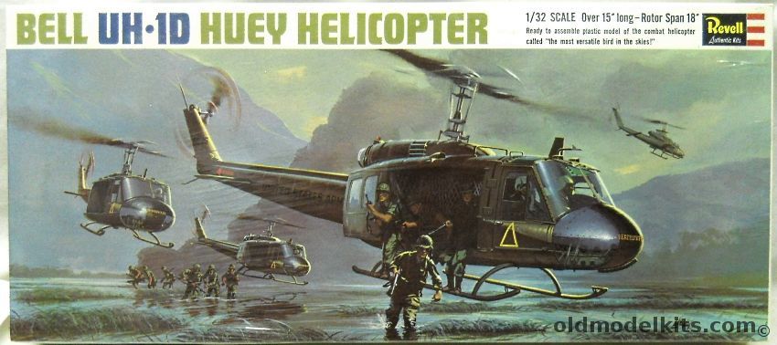 Revell 1/32 Bell Huey UH-1D Helicopter, H286-200 plastic model kit