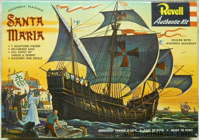 Revell 1/89 Santa Maria with Sails and S Cement - 'S' Issue, H336-298 plastic model kit