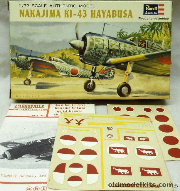 Revell 1/72 Nakajima Ki-43 Hayabusa Oscar With ABT Decals - Japanese Air Force / Indonesian Air Force / Royal. Thai Air Force, H641-60 plastic model kit