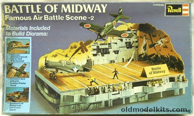 Revell 1/72 Battle of Midway Famous Air Battle Scene #2 - Complete Diorama with F4F Wildcat and Zero, H662 plastic model kit