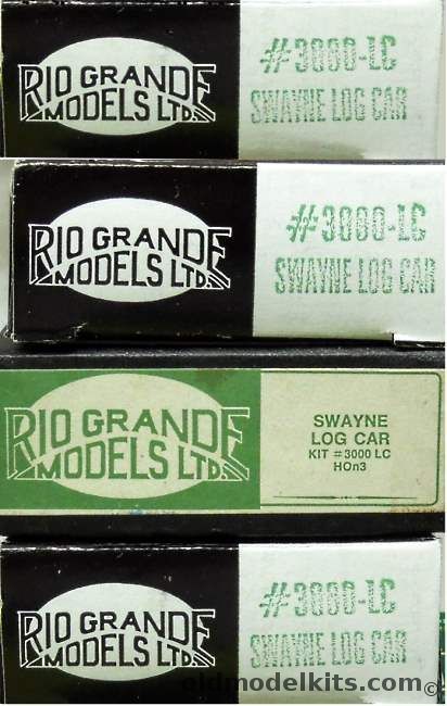 Rio Grande Models 1/87 FOUR Swayne Log Cars With Metal Trucks HOn3 Narrow Gauge - Craftsman Model, 3000 LC plastic model kit