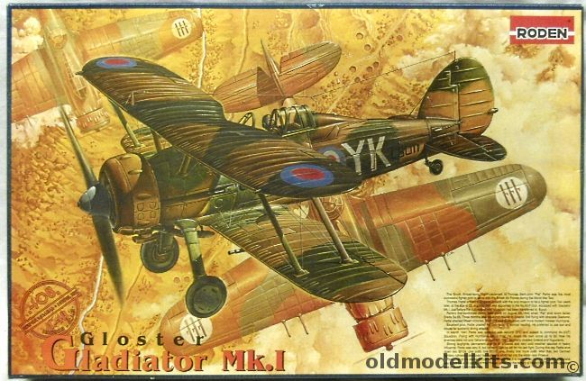 Roden 1/48 Gloster Gladiator Mk.I - No. 33 Sq  RAF Palestine Early 1939 / 607 Sq Acklington Oct 1939 / 80 Sq Egypt March 1940 / 80 Sq Early 1940 / 112 Sq Sudan Late 1940, 408 plastic model kit