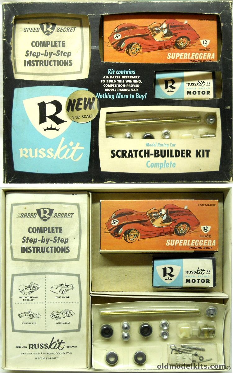 Russkit 1/32 Slot Car Lister Jaguar Superleggera Scratch Builder, 1500-800 plastic model kit