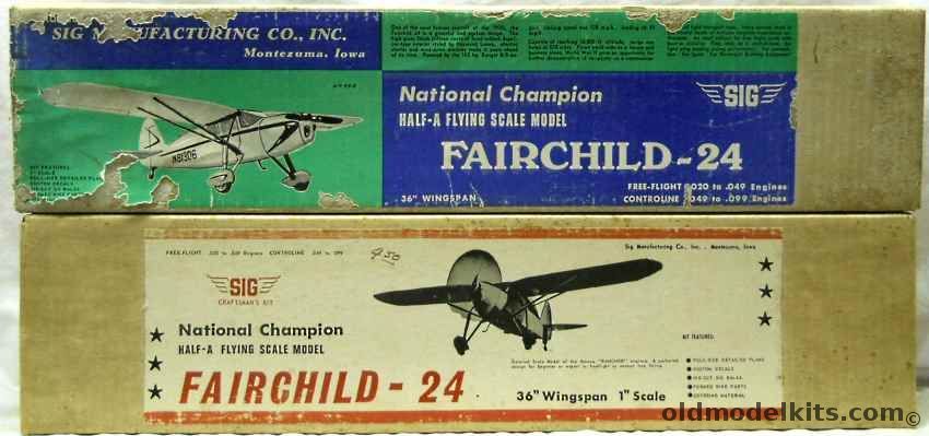 SIG 1/12 TWO Fairchild 24 Rancher - 36 Inch Flying Scale for Free Flight / Control Line / R/C Conversion, FF-9 plastic model kit