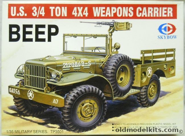 Skybow 1/35 US 3/4 Ton 4x4 Weapons Carrier Beep WC51 WC52 With Or Without Machine Gun, TP3501 plastic model kit