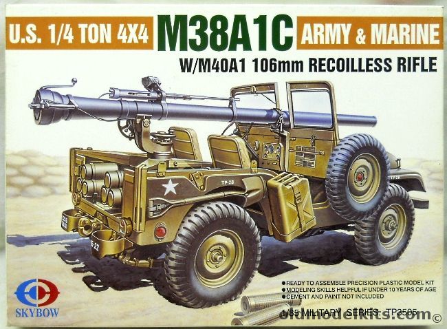 Skybow 1/35 M38A1C 1/4 ton 4x4 With M40A1 106mm Recoilless Rifle -  US Army 82 Airborne / US  Army 101 Airborne / Marines 3rd Division Vietnam 1963, TP3505 plastic model kit