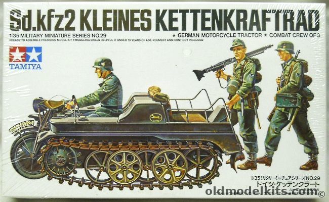 Tamiya 1/35 Sd.Kfz.2 Kleines Kettenkraftrad With Combat Crew Of Three, MM129 plastic model kit