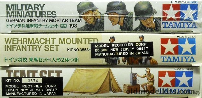 Tamiya 1/35 German Infantry Mortar Team / Wehrmacht Mounted Infantry / Tent Set, 35193 plastic model kit