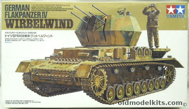 Tamiya 1/35 Flakpanzer IV Wirbelwind Quad 20mm, 35233 plastic model kit