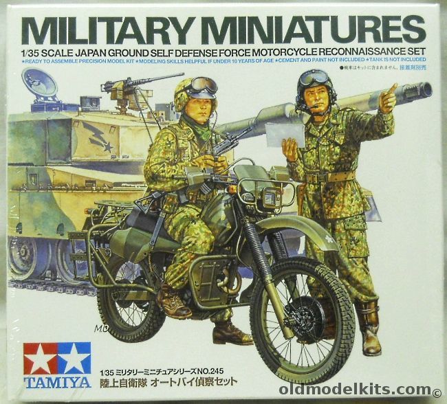 Tamiya 1/35 Japanese Ground Defense Force Motorcycle Reconnaissance Set, 35245 plastic model kit
