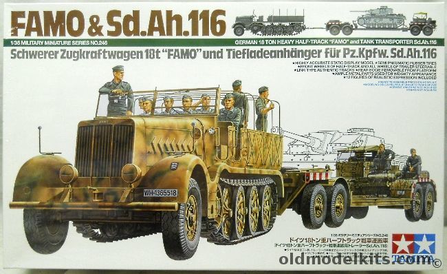Tamiya 1/35 FAMO And Sd.Ah.116 / Schwerer Zugkraftwagen 18t Und Tiefladeanhanger Fur Px.Kpfw.Sd.Ah116, 35246 plastic model kit