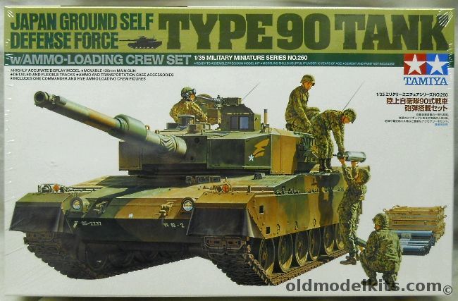 Tamiya 1/35 JSDF Type 90 Tank With Ammo-Loading Crew Set, 35260-3600 plastic model kit