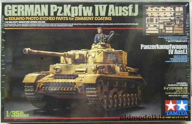 Tamiya 1/35 Pz.Kpfw. IV Ausf.J With Eduard Photo Etched Parts For Zimmerit Coating, 35262 plastic model kit