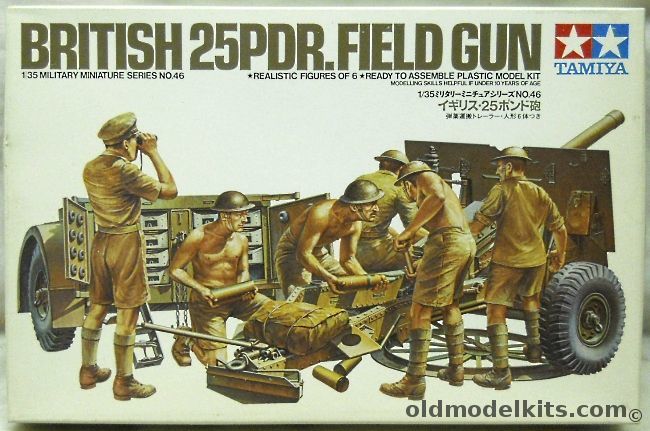 Tamiya 1/35 British 25 PDR Field Gun With Crew, 3546 plastic model kit