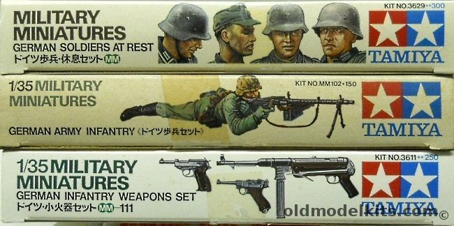 Tamiya 1/35 German Soldiers At Rest / German Army Infantry / German Infantry Weapons Set, 3629 plastic model kit