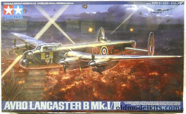 Tamiya 1/48 Avro Lancaster B Mk.I/III Early Or Late - Also Includes Late Production Tail Turret And Nacelles Without Exhaust Covers, 61105 plastic model kit