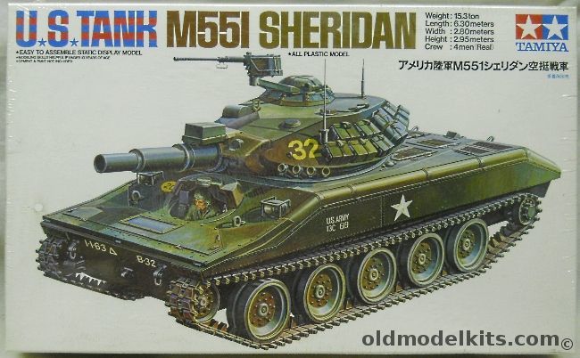 Tamiya 1/35 US Tank M551 Sheridan, 89541 plastic model kit