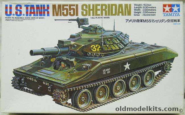 Tamiya 1/35 US Tank M551 Sheridan With Eduard PE, 89541 plastic model kit