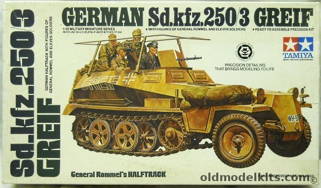 Tamiya 1/35 German Sd.Kfz.250/3 Greif With General Rommel And 11 Soldiers, MM-213A plastic model kit