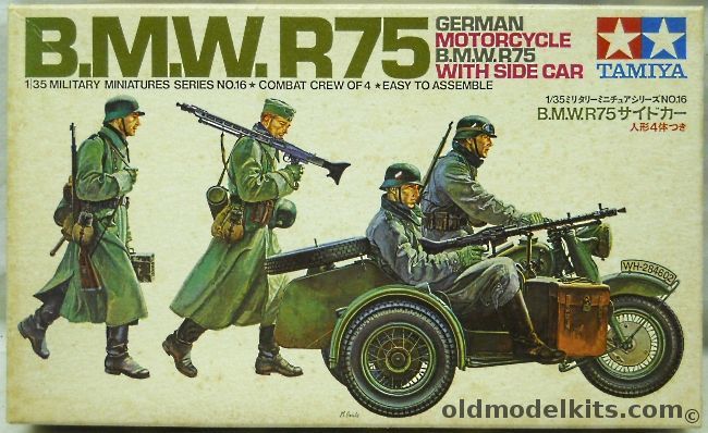 Tamiya 1/35 BMW R75 Motorcycle With Side Car - And Combat Crew of  4, MM116 plastic model kit