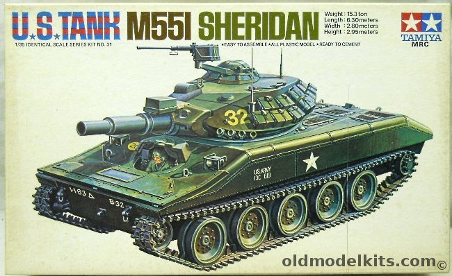 Tamiya 1/35 US Tank M551 Sheridan Motorized, MT331-598 plastic model kit