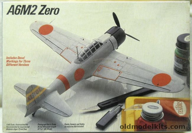 Testors 1/48 Mitsubishi A6M2 Model 21 Zero - 261 NAG Tora (Tiger) / Lt Sumio Carrier Hiryu Indian Ocean April 1942 / Major Itaya Carrier Akagi Pearl Harbor Attack - (ex Fujimi), 336 plastic model kit