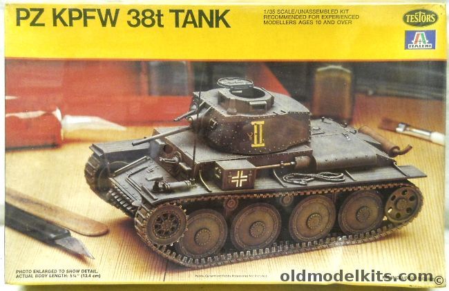 Testors 1/35 Pz Kpfw 38t Tank, 807 plastic model kit